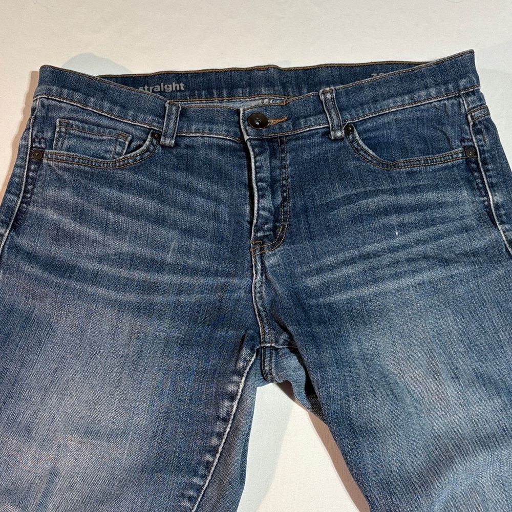 JCPenney Women's Slim Straight Leg Stretch Blue Jeans 32/14 - Picture 7 of 16